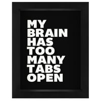Moj mozak ima previše otvorenih kartica 'motiviranom tipom sjena Bo Framed Art - AmericanFlat