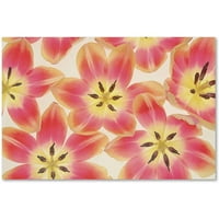 Zaštitni znak likovna umjetnost 'Žuta i koraljna crvena tulipana' platna cora niele