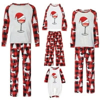 Božićna pidžama za obitelj, božićna dječja djeca tiskana vrha+hlače obiteljska pidžama set crvena 12T