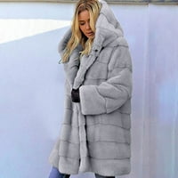 Aayomet kaput žene ženska topla jakna od puhača puni zip casual kaput s ovratnikom, siva s