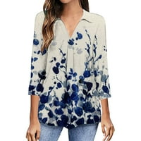 Bluze za žene Plus Size Plus size rasprodaja Ženska majica s izrezom u obliku slova tri četvrtine s rukavima s