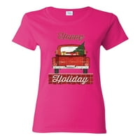 Sretan praznik, vesela crvena Božićna grafička majica za žene, sve, sve