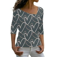 Ženski pulover s dugim rukavima s printom modna ležerna majica za Valentinovo