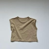 Majice za djevojčice ljetna jednobojna Majica Bez rukava s okruglim vratom slatka kućna odjeća Majice veličine