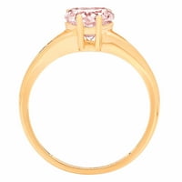 Zaručnički prsten od ružičastog imitiranog dijamanta u obliku srca od žutog zlata 18K, veličine 7,5