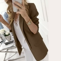 Ženski lagani sako otvorena jakna s prednjim reverom radni uredski sako za svakodnevni rad jesenski modni kardigani