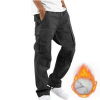 Teretne hlače za muškarce obične Ležerne vanjske ravne hlače s izoliranom podstavom s puno džepova radna odjeća