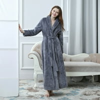 Paptzroi ženske ženske pojaseve pidžama plišana odjeća za spavanje tople boje dugačka čvrsta spavaćica mekana