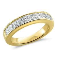 Zaručnički prsten s dijamantom izrezanim princezom od 9 karata u žutom zlatu od 14 karata