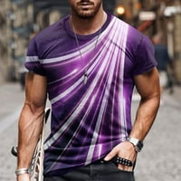 Muškarci casual okrugli vrat 3D digitalni ispis pulover fitness sportovi kratki kratki rukavi majica bluza