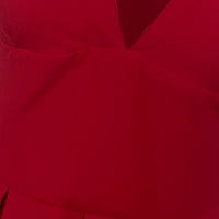 Ljetne haljine za žene casual dužina koljena kratki rukav v-izrez cvjetni datum a-line haljina crvena xxl