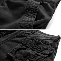 Kratke hlače za muškarce muške ležerne čiste boje na otvorenom Pocket Beach Work Trouser Cargo kratke hlače Crne