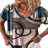 Grianlook ljetni bluza vrhovi za žene plus veličine kratke rukave v vrat majica ležerna grafička tunika košulja