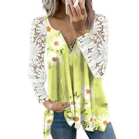 Rasprodaja majica za žene u ženskoj modnoj širokoj majici s printom bluza s rukavima srednje duljine s okruglim