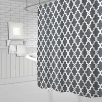 Geometrijske valovite prugaste zavjese za tuširanje u crno-bijeloj boji jednostavan dekor za dom Vodootporni set