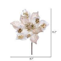 Božićna stabljika magnolije 15 Umjetna luksuzna krema, cvijet 8, pakirano