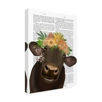 Fab Funky 'Krava s cvjetne krune tiska' platno umjetnost