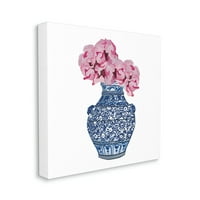 Stupell Industries Moderna cvjetna ikebana aranžman Ukratna grafička umjetnička galerija plave vaze omotana platna