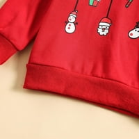 & Dječje trenirke u sportskom stilu za dječake i djevojčice Božićni pulover s dugim rukavima s printom snjegovića