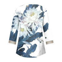 Rasprodaja Topovi za žene, ljetne košulje s rukavima, modni vrhovi s cvjetnim printom, jesenske Ležerne čipkaste