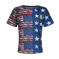 Muške domoljubne majice američke zastave s kratkim rukavima s retro printom lubanje, pripijena košulja, udobni