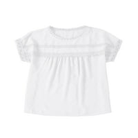 Ljetna Ženska majica kratkih rukava s kratkim rukavima, žakard majice s okruglim vratom bez leđa, ležerni vrhovi