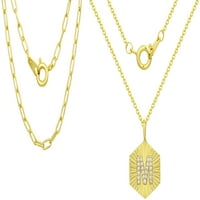 Dvostruka ogrlica s bljeskalicom od 14k zlata s imitacijom dijamanata za odrasle