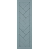 Ekena Millwork 18 W 25 H True Fit PVC s jednim panelom Herringbone Moderni stil Fiksni nosači, mirno plavo