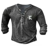 Haite muškarci majica slova tiskana bluza dugi rukavi majice muške pulover muški 3d digitalni tisak osnovni tee
