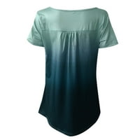 INLEIFE PLUS Ljetni vrhovi veličine Žene Žene okrugli vrat gradijent kratkih rukava Strappy majice majice vrhovi
