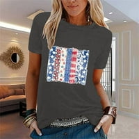 Ženska ležerna majica s printom zvijezde za Dan neovisnosti majica kratkih rukava labavi top ženske jednobojne