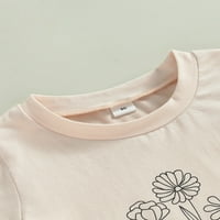 Karuedoo mališani djevojački odjeća kratki rukavi divlji dječji košulja gornje cvijeće zvono dno groovy ljetne