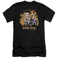 Betty Boop - Biker Flames Boop - Приталенная košulja premium klase kratkih rukava - XX-Velika veličina