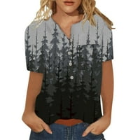 Modni Ženski labavi vrhovi s pola rukava, ljetne Ležerne košulje s izrezom i džepovima u obliku slova u, bluza
