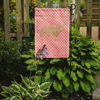 _ '_7826 _ Charolais krava ružičasta Karirana zastava za vrt mala, višebojna