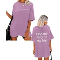 Ženske majice kratki rukavi vrhovi majke Day bluze redovne fit majice pulover majice vrhovi baka. Stavio sam dijete