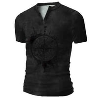 Rasprodaja radne bluze za muškarce majica s kratkim rukavima s okruglim vratom s printom majica s bluzom Crna