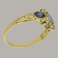 Britanci su napravili 9k žuto zlato Opal Sapphire kubični cirkonijski prsten za ženski obljetnički prsten - Opcije
