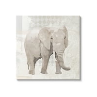 Stupell uzorka slon vintage kolaž životinje i insekti slikati galerija zamotana platna za tisak zidne umjetnosti