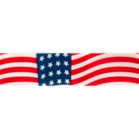 Pokretana vrpca, crveno bijela plava američka zastava satenska vrpca za šivanje, zanat i darivanje, stopala, svaka