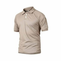Muškarci proljetna ljetna moda labava labava čipka Up Geometric Solid Color Polo majice Polo majice majica majica