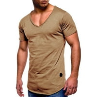 Košulje Plus veličine s izrezom u obliku slova U i kratkim rukavima, Obična ljetna Muška bluza, pokloni za muškarce
