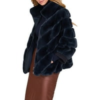 Ženski kaput, topla jakna s krznenim rukavima, veličina $ Plus gornja odjeća, kratki kaput