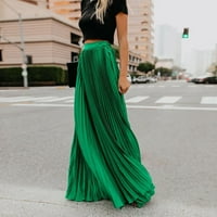 Ženske suknje i haljine-vanjske nabrane suknje s velikim rubom, široke ženske suknje u zelenoj boji, Veličina