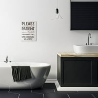 Stupell Industries molim vas budite strpljivi smiješne kupaonice drvene teksture dizajn riječi platno zidna umjetnost