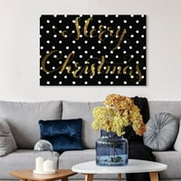 Wynwood Studio za odmor i sezonski zid umjetnost platna Otisci Merry Dots praznici - zlato, crno