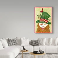 Zaštitni znak likovna umjetnost 'Snjegović u smeđoj i zelenoj boji' Canvas Art by Beverly Johnston