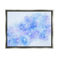 Pastel plavi cvijet obriše botaničku i cvjetnu grafičku umjetnost luster siva uokvirena umjetnička print zidna
