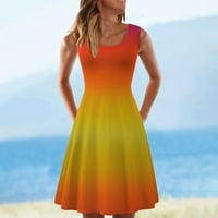 Ženske haljine veličine plus u Australiji, Ženska ležerna ljetna haljina bez rukava do koljena, nabrane sunčane