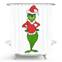 Božićna Grinch zavjesa za tuširanje Vodootporna tkanina zimska zavjesa za tuširanje od poliesterske tkanine s